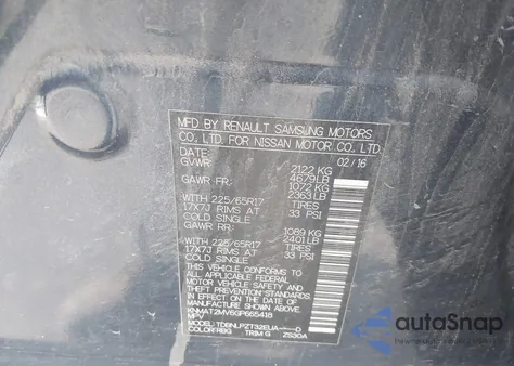 2016 Nissan Rogue S/Sl/Sv из США, поврежденный, VIN KNMAT2MV6GP665418